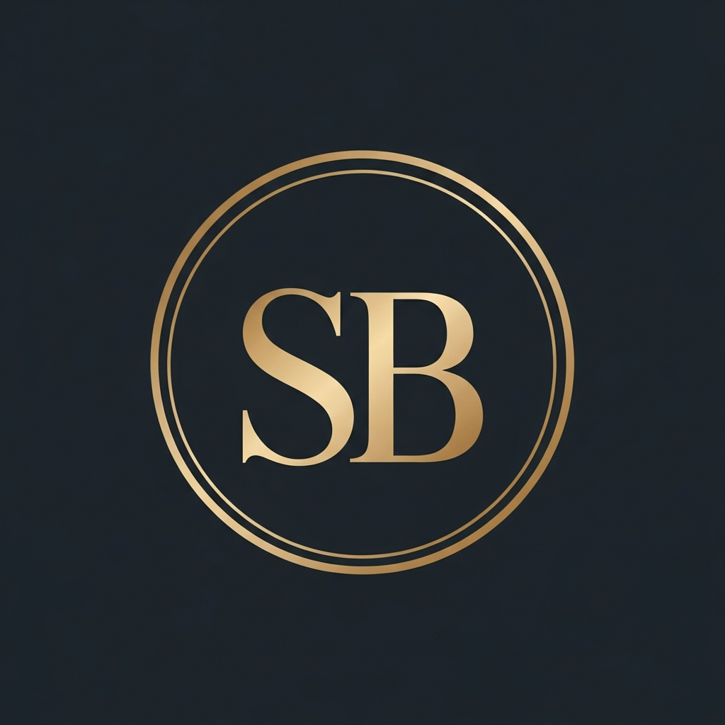 Selo SB dourado circular principal